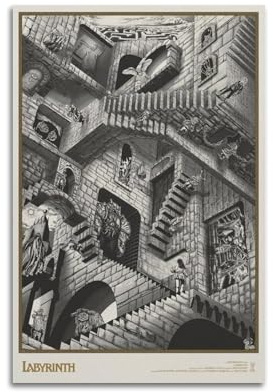 FDRPMHC Kunstdruck auf Leinwand, Motiv: Labyrinth-Film, Wohnzimmer, modern, Familienschlafzimmer, 30 x 45 cm, ungerahmter Stil