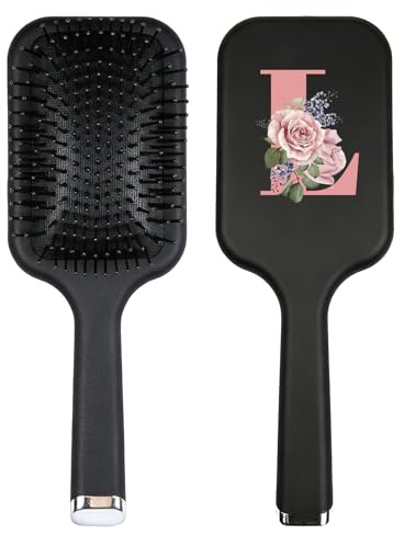 Paddel Haarbürste, Professionelle A-Z Gedruckt Haarbürste für das Glätten von Haar, Wet Hair Brush, Entwirrbürste Lange Haare, Damen Detangler Bürste, Paddelbürste, Paddle Brush