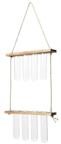 Hängende Glasvase für Pflanzen, 1 Satz, Holz und Glas, Modern