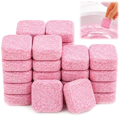 30 Piezas Pastillas Limpiadoras WC, Tabletas de Limpieza WC, Toiletten Tabs, Pastillas Cisterna, Eliminación Intensa de Cal y Depósitos de Orina, para Higiene y Frescura Duradera, Rosa