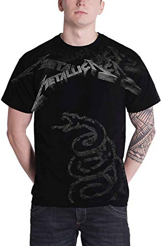 Metallica T Shirt Schwarz Album Faded Snake Band Logo offiziell Herren Nue XXL