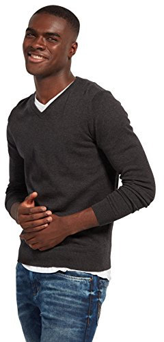 TOM TAILOR 30228810910 suéter, Gris (Black Grey Melange 2572), Small para Hombre