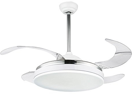 LED Decken Ventilator Wohn Zimmer Kühler Leuchte Lüfter Fernbedienung Flügel einklappbar Globo 0351