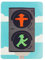 AMPELMANN Anhalter | Magnet Kühlschrankmagnet | Ampel Geher Steher Himmel Blau