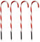 4er Set LED-Leuchtstäbe 32 LED-Lichter je 44cm hoch mit Erdspieß Batteriebetrieb Außenbeleuchtung 'Zuckerstange' Lichterkette LED Licht Außendekoration Leuchtstab Weihnachtsdeko Gartendekoration