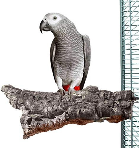 HappyBird | Kork-Sitzbrett XXL für Papageien ca. 25 x 15 cm mit Edelstahlschrauben