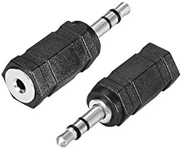 sourcing map 3.5mm Male to 2.5mm Female Connector Adapters Couplers 2Pcs for Stereo Video TV Cable Convert
