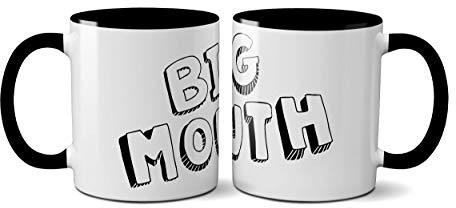 SMARTYPANTS Big TV Series Mouth Cartoon Mug - Ceramic Animated Coffee Hot Drinks Cup Gift (Black Handle)