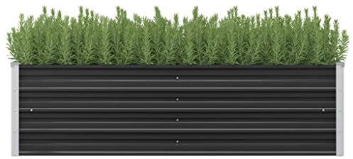 Tidyard Jardinière Anthracite 160 x 40 x 45 cm Acier galvanisé
