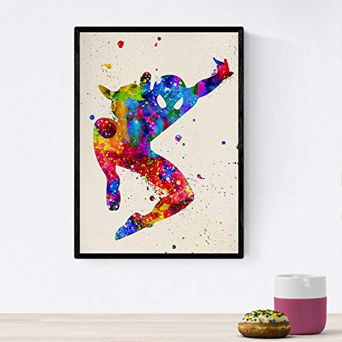 Nacnic Spiderman-Poster mit Aquarell-Filmen und Filmen, für Innendekoration, A4, mit Rahmen