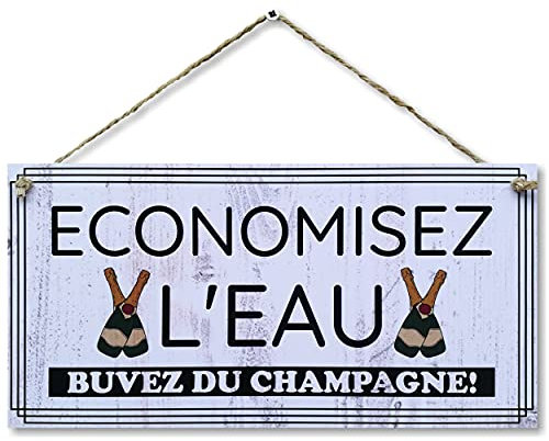 CARISPIBET Economisez l'eau | enseignes décoratives enseignes de maison enseignes pour la cuisine décoration de fête 15 x 30 cm
