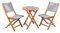 Alfresia Wooden Bistro Set – Outdoor Dining Set with 2 Chairs 1 Round Table, Acacia Hardwood, Al Fresco Garden Living, Outside Garden Furniture, Grey Woven Seats, Foldaway, Durable