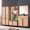 Homestyle4u 2209 Garderobenset 5-teilig Komplettset Holz Eiche Grau Flurgarderobe Sitzbank Garderobenmöbel Flurmöbel Set