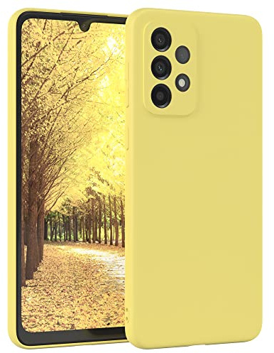 EAZY CASE - Silikonhülle für Galaxy A33 5G Hülle Silikon Case Gelb weich stoßfeste Handyhülle Schutzhülle mit Kameraschutz Dünn Premium Schutz Cover TPU Phone Bumper in Pastell Hellgelb Matt