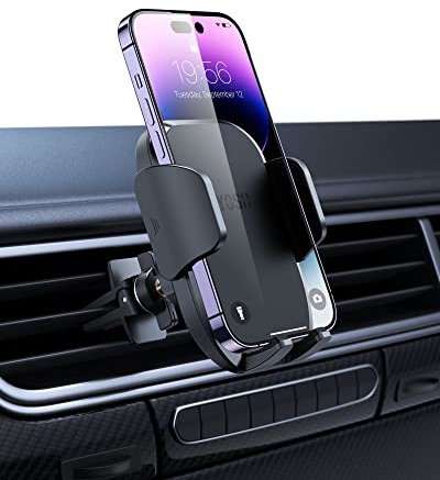 YOSH Car Phone Holder Air Vent, Phone Holder for Cars with Memory Function & Double-Lock Clips, Upgraded Materials iPhone Mount, 360° Adjustable Cradle for iPhone Samsung etc