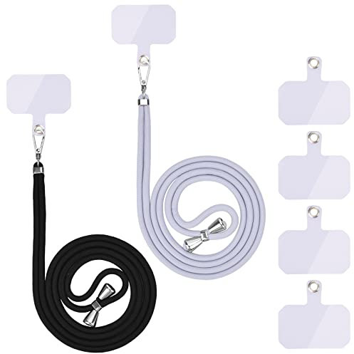 Handykette Universal, Handy Lanyard, Universelles Handy um den Hals hängend mit Pad Handy Lanyard, verstellbar und abnehmbar. (2Hellschwarz+grau)