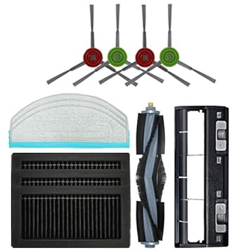 Kit d'accessoires de rechange pour aspirateur robot Yeedi Mop Station, contient 1 brosse principale, 1 cadre, 4 brosses latérales, 3 chiffons de nettoyage, 3 filtres (12 pièces)