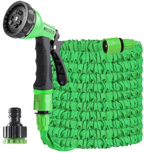 WESEN Expandable Garden Hoses, 25ft/50ft/100ft/125ft/150ft/200ft Garden Hose, Hose with 8 Function Spray Nozzle, 1/2&3/4 Connector Fittings, Expanding Flexible Retractable Garden Water Hose Pipe