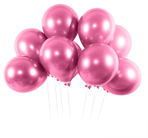 OOTDAY 50 Stück Luftballons Pink, Luftballons Geburtstag, 12 Zoll(30cm), Metallic Pink Luftballons Set, Helium Luftballons, Geburtstagsdeko