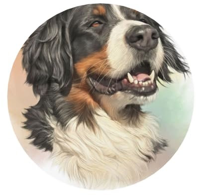 Berner Sennenhund Realistisches Portrait Berner, runder magnetischer Kühlschrankaufkleber, Acryl-Kühlschrankmagnete, Möbeldekoration, 1 Stück