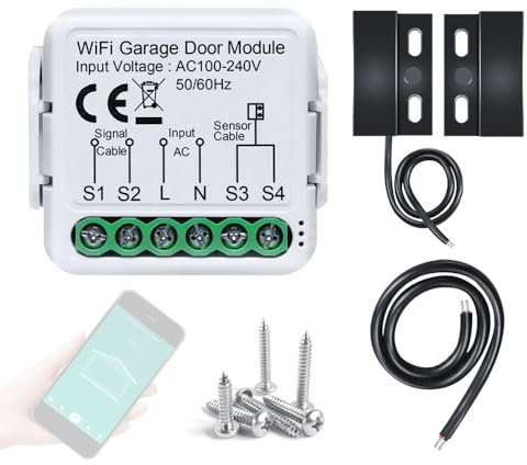 Garage Door Open Controller,WiFi Garagentoröffner-Controller, Mobiltelefon-Fernbedienung, APP-Steuerung, kompatibel mit Home für Sprachsteuerung