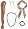 Fartoni Disfraz Cavernícola o disfraz troglodita hombre mujer niño o niña. disfraz prehistoria con Collar huesos y porra cavernicola. Perfecto para Fiestas de Disfraces, Carnaval, Halloween.