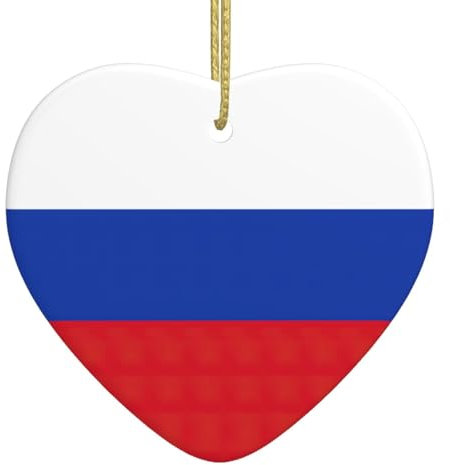 Weihnachtsbaumschmuck mit russischer Flagge, Vintage-Stil, Club-Dekorationen, Keramik-Weihnachtsschmuck zum Aufhängen