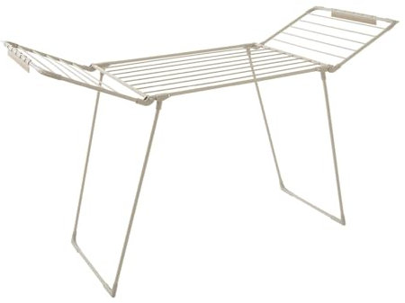 Tower T873023MSH Winged Airer with 27 Clip Slots, 4 Hanging Slots, Flat Top and Two Side Wings, Foldable Design, Anti-Slip Feet, Weight Capacity 15kg, Latte