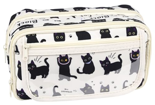 Shpucise Pencil Case,Large Capacity Cute Cartoon Animal Cat Stationery Bag Pencil Cases,School Stationery Pencil Case Big for Girls Boys Kids