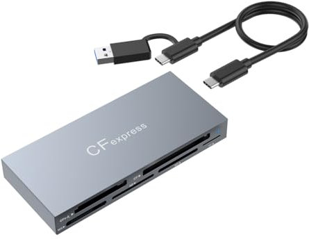 Spourita lector de tarjetas 6 en 1 CFexpress tipo A USB3.2 Lectura simultánea de múltiples tarjetas con lector de tarjetas SD/TF//XD/MS/CFe-A de 10 GBps