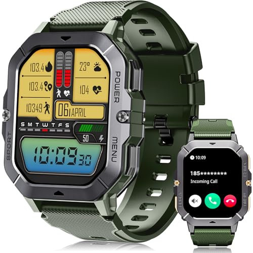 OUKITEL Reloj Inteligente Hombre, 2.02 Smartwatch Hombre con Llamadas Bluetooth, Smartwatch con Notificaciones de mensajes/Oxímetro/Pulsómetro, 100+ Modos Deportivos para Android iOS Impermeable 5ATM