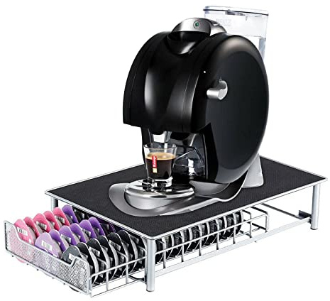 GREENSAPPIRE Kapselschublade für 60 Kapseln platzsparender Kapselständer | Stapelständer mit integrierter Ablage für Kaffeevorrat und Zubehör, ideal für Küche oder Büro