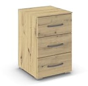 Rauch Möbel ADITIO, Nachttisch, Farbe Eiche Artisan, Maße 40x61x42 cm | Nachtkommode im zeitlosen Stil, 3 Schubladen, Soft-Close, für Schlafzimmer, Jugendzimmer, Kinderzimmer, Gästezimmer