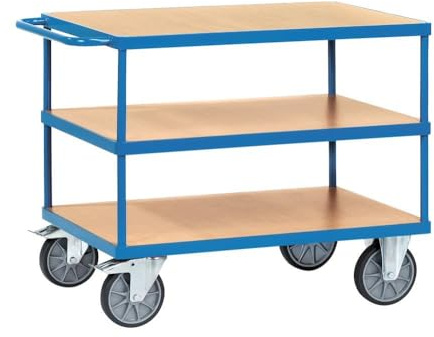 Fetra Transportgeräte mtpic2421 F 500 Regal Wagen mit Tablett, rechteckig, 3 270 mm, 585 mm, 900 mm, 1000 mm x 600 mm Plattform, 200 mm Rollen Durchmesser