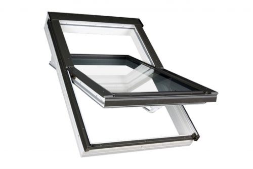 114 x 140 - FAKRO Dachfenster Kunststofffenster PTP - Schwingfenster PTP U3 mit EDR für Dachziegel
