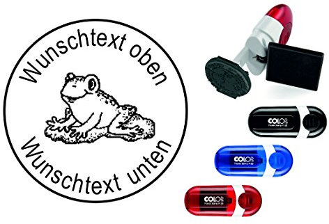 Geocachingstempel « FROSCH » mit persönlichem Cachernamen/Nicknamen - Stempel Geocaching Pocketstempel - für das Logbuch