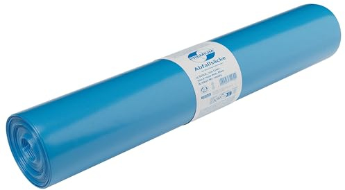 DEISS PREMIUM Müllsäcke 120 Liter blau, 15 Stück pro Rolle, Blaue Säcke