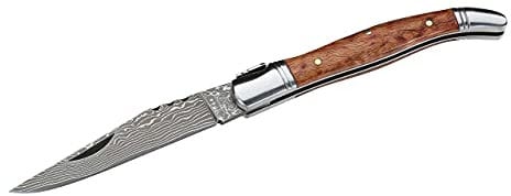 Herbertz 71 Lagen Damaststahl, Quittenholz, Verzierte Rückenfeder Taschenmesser
