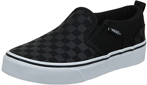 Vans Asher, Zapatillas Deportivas Unisex niños, Checkerboard Black and Black, 32 EU