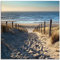 ARTland Wanddeko Glasbilder Wandbild Glas Bild einteilig Quadratisch Strand Meer Küste Nordsee Natur Landschaft Sommer Dünen Sand Gräser T9IP