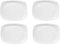 Bormioli Rocco PARMA - Set di 4 piatti da portata, 325 x 240 x 23 mm, in vetro opale bianco, rettangolare, design elegante e intramontabile