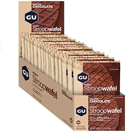 GU Energy Labs Stroopwafel Organic Sports Nutrition Waffle, Salted Chocolate, 16 Count by GU Energy Labs