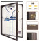 JackCubeDesign verschließbarer (2 Sicherungen) transparente Leder Schaufenster Ausstellungsrahmen / Ausstell Kasten für Jacke, Uniform, Trikot mit Acryl Fenster (Braun) - :MK358B