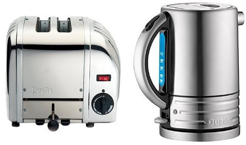 Dualit Classic 2-Slot Toaster - Stainless Steel & Dualit 72905 Architect Stainless Steel Kettle, 1.5L, Brushed Stainless Steel