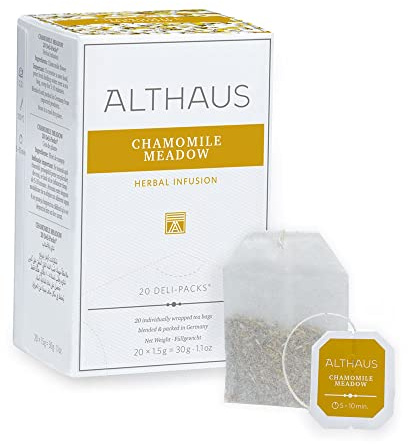 Althaus Tee CHAMOMILE MEADOW 20 x 1,5g ⋅ Kamillentee im klassischen Teeaufgussbeutel ⋅ DELI PACK