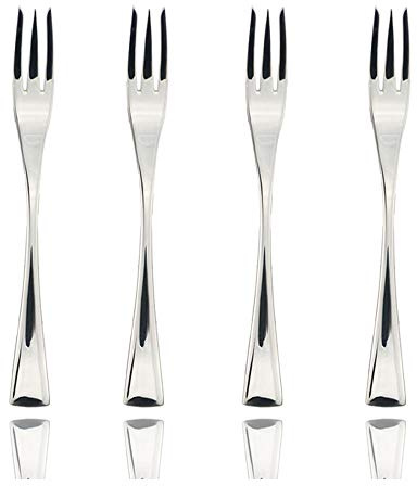 JASHII 18/10 Stainless Steel 4 Piece Mirror Polished Silver Fish Fork Silverware Server Utensil Set