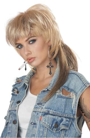 California Costumes Vokuhila-Damenperücke Karneval 80er blond - Blond