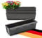 BigDean 4er Set Paletten Blumenkästen - Einsatz - mit Hängesystem zum Einhängen - 37cm anthrazit - Pflanzkasten für Europalette Balkonkasten Blumentopf - aus recyceltem PP-Kunststoff