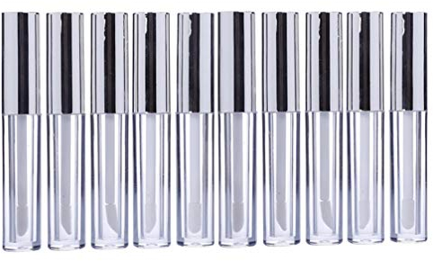 10 Stücke 10 Ml Lipgloss Rohre Groß mit Zauberstab Leere Lippenstift Flaschen Lipgloss Kosmetische Versorgung für Lippenstift Proben Diy (Silber)