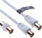 Antennenkabel 10m TV Aerial Ariel RF Kabel Koax Kupplung Kabelfernsehen Antennenleitung Stecker Männlich zu Weiblich Antennenbuchse Erweiterung für Freeview TV, DVD, VCR, Sky HD, BT, TV Box (Weiß)